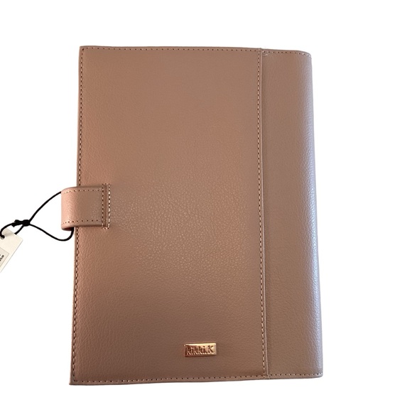Kikki.K A5 Leather Notebook Holder With Pocket Signature VINTAGE ROSE NWT - Picture 10 of 12